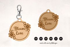 Floral Keychain Laser Cut SVG Product Image 1