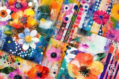 Abstract Colorful Floral Collage Backgrounds Product Image 5