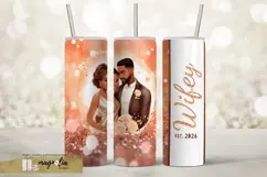 Hubby and Wifey Wedding Est.2026 Tumbler Sublimation Product Image 3