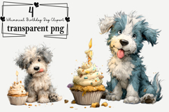 Whimsical Birthday Dog Clipart Watercolor PNG Product Image 1
