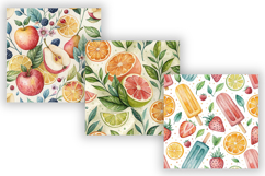 Tutti Frutti Watercolor Seamless Pattern, Summer Fruit Product Image 4