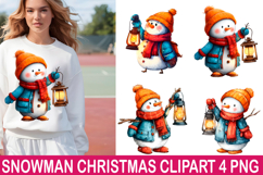 Whimsical Snowman Christmas Clipart Product Image 1