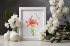 Lily Flower Watercolor Sublimation Print Lilium Illustration Product Image 4