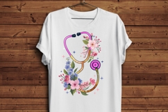 Glitter Bow Stethoscope PNG Nurse Clipart for Medical Fashio Product Image 4