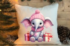 Cute Pink Christmas Animals Clipart Sublimation Product Image 5