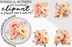 Whimsical Mother's Day Flowers Clipart Watercolor png Product Image 1