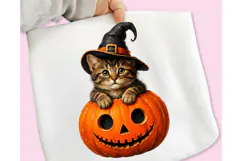 Funny Black Cat Pumpkin PNG, Black Cat Pumpkin PNG SVG Product Image 5