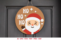 Christmas Round Sign Laser Cut SVG | Christmas Door Hanger Product Image 1
