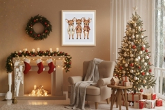 Christmas Baby Woodland Watercolor Animals Clipart Product Image 4