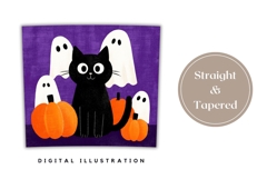 Cute Halloween Tumbler, Black Cat Tumbler Sublimation Product Image 4