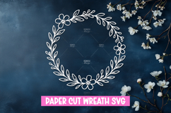 30 Paper cut floral wreath SVG for paper cutting Product Image 5