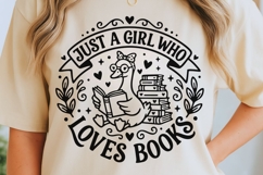 Just A Girl Who Loves Books Svg, Book Lover Svg, goose Svg. Product Image 5