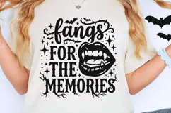 Fangs For The Memories Svg, Funny Halloween Svg, Gothic Svg. Product Image 5