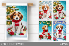 Christmas Dog Kitchen Towel. Christmas Kitchen Towel Design Product Image 1