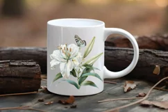 White Lily Flower Clipart, Watercolor Floral Wedding Product Image 4