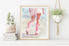Watercolor Coastal Cowgirl Boots Beach Print Product Image 4