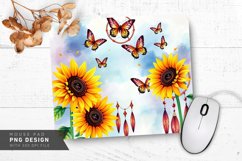 Gentle Blue Butterflies Mouse Pad PNG Design Product Image 1