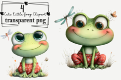 Whimsical Cute Little frog Clipart Watercolor PNG Product Image 1