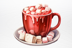 Christmas Hot Cocoa Watercolor Clipart PNG Product Image 4