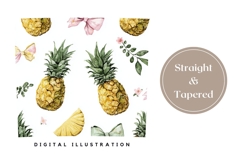 Watercolor Pineapple Tumbler Wrap, Pineapple Sublimation Product Image 4