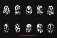 10 Bundle Dark Art Skull Praying Mother Marry Rose Women Product Image 6