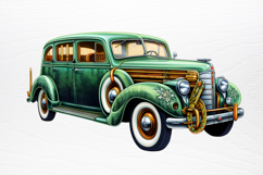 Vintage Green Christmas Clipart PNG Product Image 4