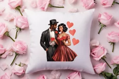 Valentines Day Black Couple Clipart, Black Couple Clipart Product Image 4