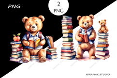 Back to School Teddy Bear Clipart, Woodland Animal Product Image 1