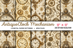 Antique Clock Mechanism Paper JPG Product Image 1