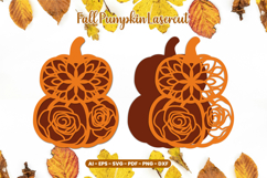 Floral Pumpkin Laser Cut SVG | Fall Autumn Decor Product Image 1