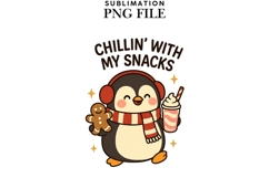 Penguin snack squad png design for T-shirts Product Image 1