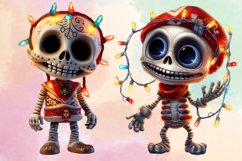 Christmas Skeleton Sublimation Clipart Bundle, Christmas PNG Product Image 5