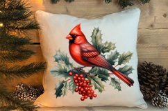 Christmas Cardinal Watercolor Clipart, Christmas Cardinal Product Image 4