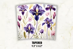 Iris Floral Tumbler Wrap | Floral Tumbler Sublimation Product Image 4
