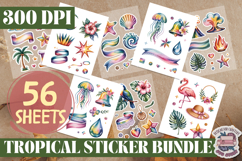 Tropical sticker Sheet Bundle 56 Sheets Flowers Summer Birds Product Image 2