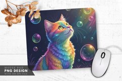 Magical Rainbow Cat Mouse Pad PNG Design Product Image 1