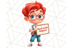School Teacher Clipart, Boy Teacher PNG, Cute Classroom Art Product Image 4
