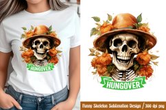 Funny Skeleton Sublimation, Hungover PNG Product Image 1