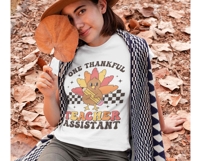 Thanksgiving Teacher Assistant SVG | One Thankful Assistant Product Image 2