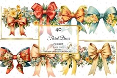 Bow Clipart, 40 High Quality PNG files, Floral illustration Product Image 7