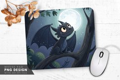 Curious Night Dragon on a Tree Branch Mouse Pad PNG Design Product Image 1