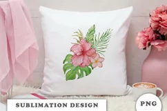 Watercolor Tropical flowers bouquet PNG Product Image 4