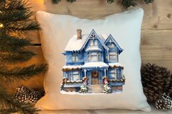 Watercolor Christmas houses clipart, Christmas Clipart Product Image 4