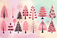 Pink Christmas Tree Clipart Bundle, Pink Christmas Tree PNG Product Image 5