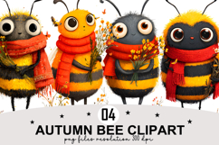 Whimsical Autumn Bee PNG Clipart Watercolor PNG Product Image 1