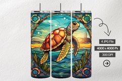 Turtle Stained Glass Square Coaster - 4 Variations Product Image 1