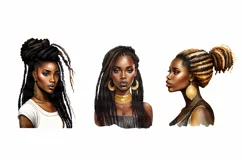 African American woman clipart, 15 PNG Digital Download Product Image 4