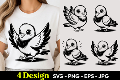 Flying Bird Cartoon SVG PNG Product Image 1
