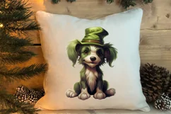 Green Christmas Dog Clipart Sublimation, Christmas Dog PNG Product Image 4
