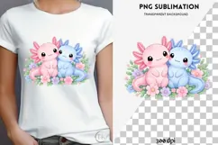 Pastel kawaii axolotl png design for T-shirts Product Image 4